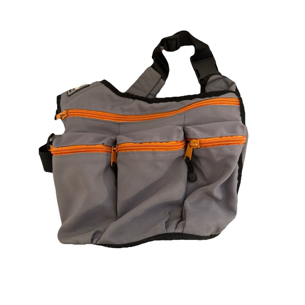 Diaper Dude Dad Diaper Bag Black Grey Heavy Duty Multi Pocket Messenger Bag
